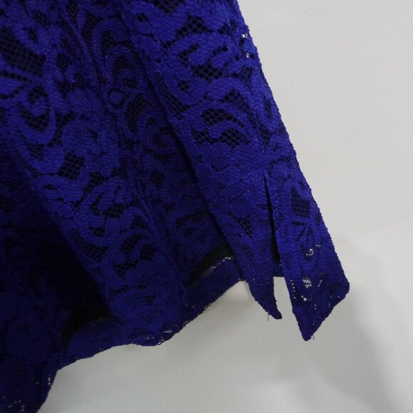 CATHERINES SIZE 2X ROYAL BLUE LACE TOP - Picture 5 of 11